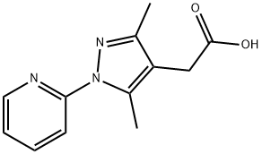 2-(3,5-Dimethyl-1-(pyridin-2-yl)-1H-pyrazol-4-yl)acetic acid 구조식 이미지