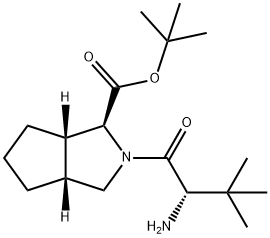 Cyclopenta[c]pyrrole-1-carboxylic acid, 2-[(2S)-2-aMino-3,3-diMethyl-1-oxobutyl]octahydro-, 1,1-diMethylethyl ester, (1S,3aR,6aS)- Structure