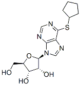 9H-Purine, 6-(cyclopentylthio)-9-(.beta.-D-ribofuranosyl)- 구조식 이미지