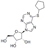 9H-Purine, 6-(cyclopentylthio)-9-(.beta.-D-ribofuranosyl)- Structure