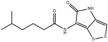 N-(4,5-Dihydro-5-oxo-1,2-dithiolo[4,3-b]pyrrol-6-yl)-5-methylhexanamide 구조식 이미지