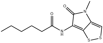 N-(4,5-Dihydro-4-methyl-5-oxo-1,2-dithiolo[4,3-b]pyrrol-6-yl)hexanamide Structure