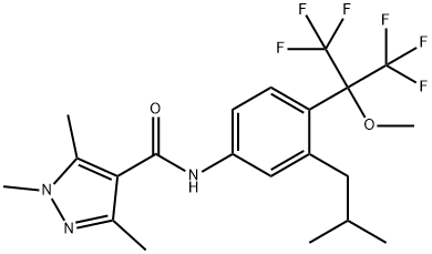 1H-Pyrazole-4-carboxamide, 1,3,5-trimethyl-N-[3-(2-methylpropyl)-4-[2,2,2-trifluoro-1-methoxy-1-(trifluoromethyl)ethyl]phenyl]- Structure