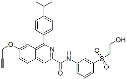 3-Isoquinolinecarboxamide,  N-[3-[(2-hydroxyethyl)sulfonyl]phenyl]-1-[4-(1-methylethyl)phenyl]-7-(2-propyn-1-yloxy)- 구조식 이미지