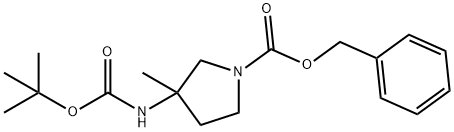 1-(벤질옥시카르보닐)-3-(N-tert-부톡시카르보닐아미노)-3-메틸피롤리딘 구조식 이미지
