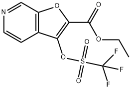 Furo[2,3-c]pyridine-2-carboxylic acid, 3-[[(trifluoroMethyl)sulfonyl]oxy]-, ethyl ester 구조식 이미지