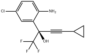 (R)-5-Chloro-α-(cyclopropylethynyl)-2-amino-α-(trifluoromethyl) benzenemethanol 구조식 이미지