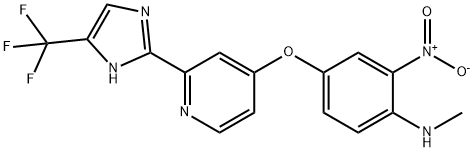 Benzenamine, N-methyl-2-nitro-4-[[2-[5-(trifluoromethyl)-1H-imidazol-2-yl]-4-pyridinyl]oxy]- 구조식 이미지