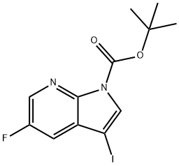 5-FLUORO-3-IODO-PYRROLO[2,3-B]PYRIDINE-1-CARBOXYLICACIDTERT-BUTYLESTER Structure