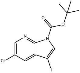 5-클로로-3-아이오도-피롤로[2,3-B]피리딘-1-카르복실산테르트-부틸레스터 구조식 이미지