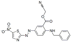 2-Benzylamino-5-(5-nitrothiazol-2-ylazo)benzoic acid cyanomethyl ester Structure