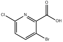 3-Бром-6-хлор-2-пиридинкарбоновая кислота структурированное изображение