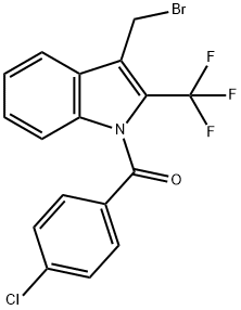 (3-(BroMoMethyl)-2-(trifluoroMethyl)-1H-indol-1-yl)(4-chlorophenyl) Methanone 구조식 이미지