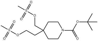 1-피페리딘카르복실산,4-[2-[(메틸술포닐)옥시]에틸]-4-[[(메틸술포닐)옥시]메틸]-,1,1-디메틸에틸에스테르 구조식 이미지
