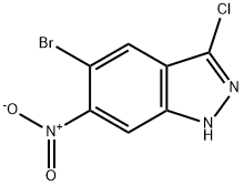 5-broMo-3-클로로-6-니트로-1H-인다졸 구조식 이미지