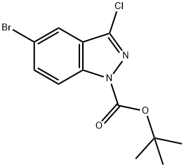 1H-Indazole-1-carboxylicacid,5-broMo-3-chloro-,1,1-diMethylethylester Structure