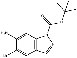 1H-INDAZOLE-1-CARBOXYLIC ACID,6-AMINO-5-BROMO-,1,1-DIMETHYLETHYL ESTER Structure