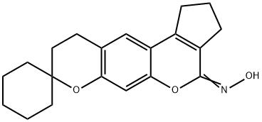 2',3',9',10'-Tetrahydrospiro[cyclohexane-1,8'-cyclopenta[c]pyrano[3,2-g]chromen]-4'(1'H)-one o 구조식 이미지