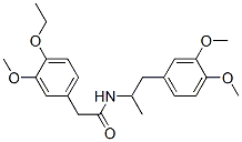 N-[2-(3,4-dimethoxyphenyl)-1-methylethyl]-4-ethoxy-3-methoxyphenylacetamide 구조식 이미지