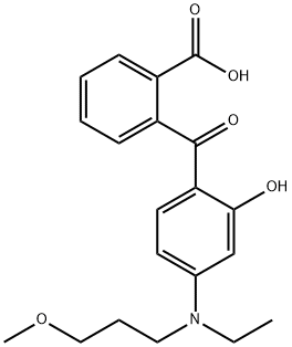 2-[4-[N-Ethyl-N-(3-methoxypropyl)amino]-2-hydroxybenzoyl]benzoic acid Structure