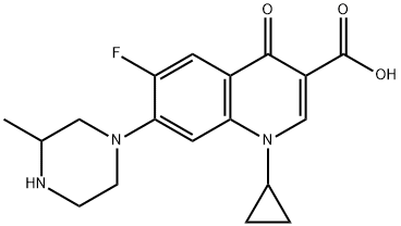 1-Cyclopropyl-6-fluoro-7-(3-methyl-1-piperazinyl)-1,4-dihydro-4-oxo-3-quinolinecarboxylic acid 구조식 이미지