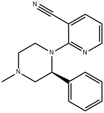 2-[(2S)-4-methyl-2-phenyl-1-piperazinyl]-
3-pyridinecarbonitrile Structure
