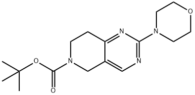 PYRIDO[4,3-D]PYRIMIDINE-6(5H)-CARBOXYLIC ACID, 7,8-DIHYDRO-2-(4-MORPHOLINYL)-, 1,1-DIMETHYLETHYL ESTER Structure