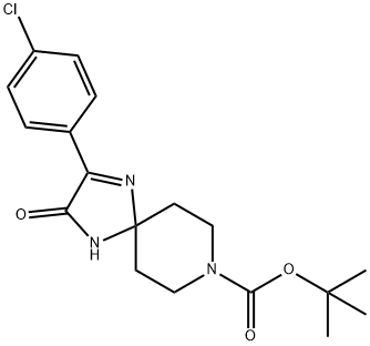 tert-Butyl2-(4-chlorophenyl)-3-oxo-1,4,8-triazaspiro[4.5]dec-1-ene-8-carboxylate Structure