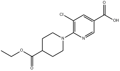 5-chloro-6-[4-(ethoxycarbonyl)piperidino]nicotinic acid 구조식 이미지