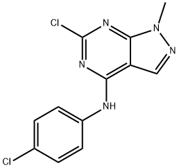 6-Chloro-N-(4-chlorophenyl)-1-methyl-1H-pyrazolo[3,4-d]pyrimidin-4-amine 구조식 이미지