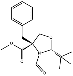 Methyl 4-benzyl-2-tert-butyl-3-formyl-1,3-oxazolidine-4-carboxylate Structure