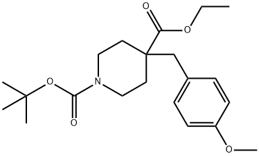 ETHYL N-BOC-4-(4-METHOXYBENZYL)PIPERIDINE-4-CARBOXYLATE 구조식 이미지