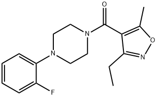 Methanone, (3-ethyl-5-methyl-4-isoxazolyl)[4-(2-fluorophenyl)-1-piperazinyl]- Structure