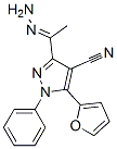 1H-Pyrazole-4-carbonitrile,  5-(2-furanyl)-3-(1-hydrazinylideneethyl)-1-phenyl- Structure
