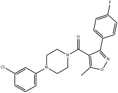 Methanone, [4-(3-chlorophenyl)-1-piperazinyl][3-(4-fluorophenyl)-5-methyl-4-isoxazolyl]- 구조식 이미지