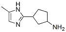 사이클로펜탄아민,3-(5-메틸-1H-이미다졸-2-일)- 구조식 이미지