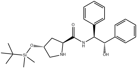 2S,4R-4-[[(1,1-diMethylethyl)diMethylsilyl]oxy]-N-[(1S,2S)-2-hydroxy-1,2-diphenylethyl]-2-PyrrolidinecarboxaMide 구조식 이미지