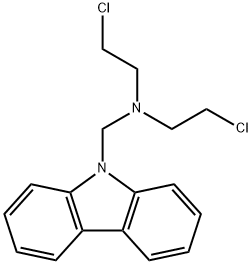 N-(카르바졸-9-일메틸)-2-클로로-N-(2-클로로에틸)에탄아민 구조식 이미지