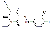 3-Pyridinecarbonitrile,  5-[2-(3-chloro-4-fluorophenyl)hydrazinylidene]-1-ethyl-1,2,5,6-tetrahydro-4-methyl-2,6-dioxo- Structure