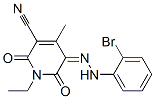 3-Pyridinecarbonitrile,  5-[2-(2-bromophenyl)hydrazinylidene]-1-ethyl-1,2,5,6-tetrahydro-4-methyl-2,6-dioxo- Structure