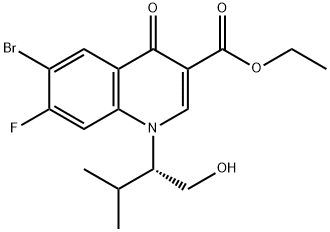 6-BroMo-1,4-dihydro-7-fluoro-1-[(1S)-1-(hydroxyMethyl)-2-Methylpropyl]-4-oxo-3-quinolinecarboxylic Acid Ethyl Ester Structure