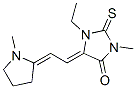 1-ethyl-3-methyl-5-[(1-methyl-2-pyrrolidinylidene)ethylidene]-2-thioxoimidazolidin-4-one Structure