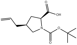 (2S,4S)-4-(2-Propen-1-yl)-1,2-pyrrolidinedicarboxylic acid 1-tert-butyl ester Structure
