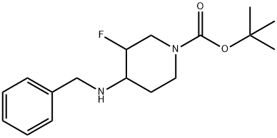TERT-BUTYL 4-(BENZYLAMINO)-3-FLUOROPIPERIDINE-1-CARBOXYLATE Structure