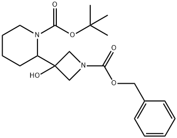 tert-butyl 2-(1-(benzyloxycarbonyl)-3-hydroxyazetidin-3-yl)piperidine-1-carboxylate 구조식 이미지