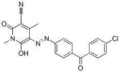 3-Pyridinecarbonitrile,  5-[2-[4-(4-chlorobenzoyl)phenyl]diazenyl]-1,2-dihydro-6-hydroxy-1,4-dimethyl-2-oxo- Structure