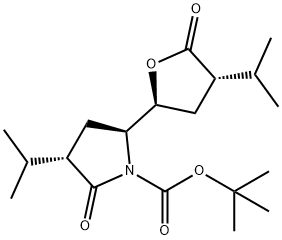 (3S,5S)-3-isopropyl-5-((2S,4S)-4-isopropyl-5-oxotetrahydro-furan-2-yl)-2-oxopyrrolidine-1-carboxylic acid tert-butyl ester 구조식 이미지