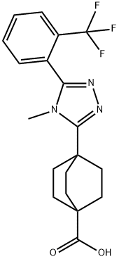 Bicyclo[2.2.2]octane-1-carboxylic acid, 4-[4-Methyl-5-[2-(trifluoroMethyl)phenyl]-4H-1,2,4-triazol-3-yl]- Structure