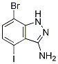 1H-Indazol-3-aMine,7-broMo-4-iodo- 구조식 이미지