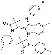 (Z)-4-((E)-1-(3,3-DIMETHYL-4-OXO-1-P-TOLYLAZETIDIN-2-YL)-5-FLUORO-3-(4-FLUOROPHENYLIMINO)INDOLIN-2-YLIDENE)-3,3-DIMETHYL-1-P-TOLYLAZETIDIN-2-ONE Structure